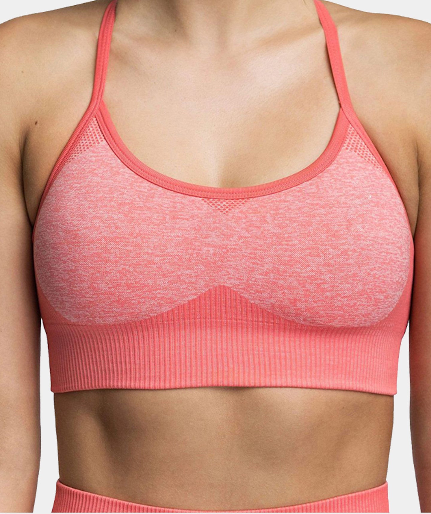 Flair Fitness Set Reggiseno sportivo incrociato sulla schiena con spalline regolabili in rosso indiano