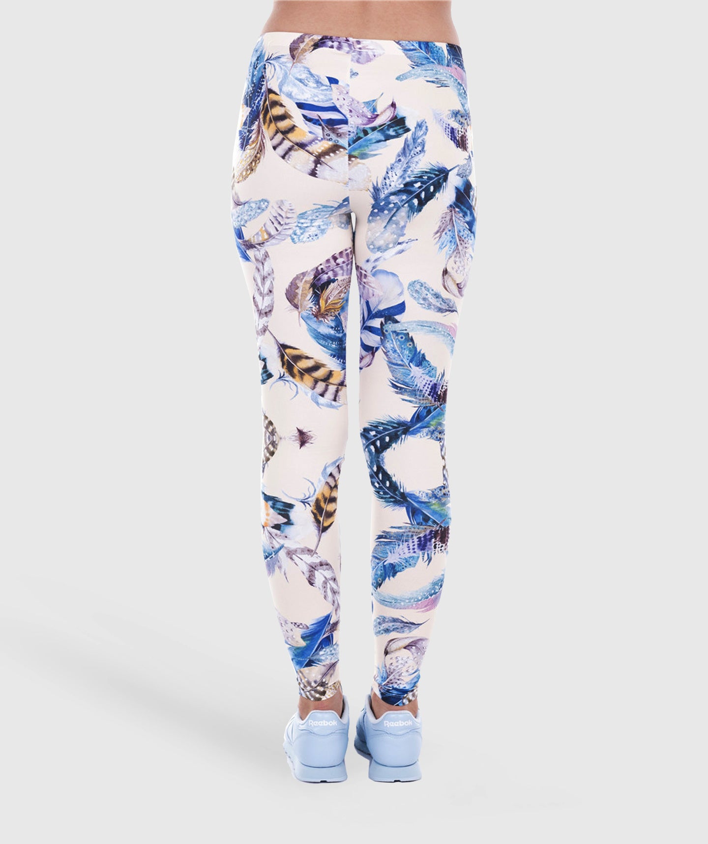 Pavo Leggings in Blue Feathers Print