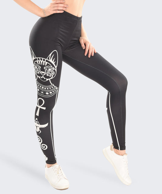 Rao Leggings with Symbols Print in Black and White