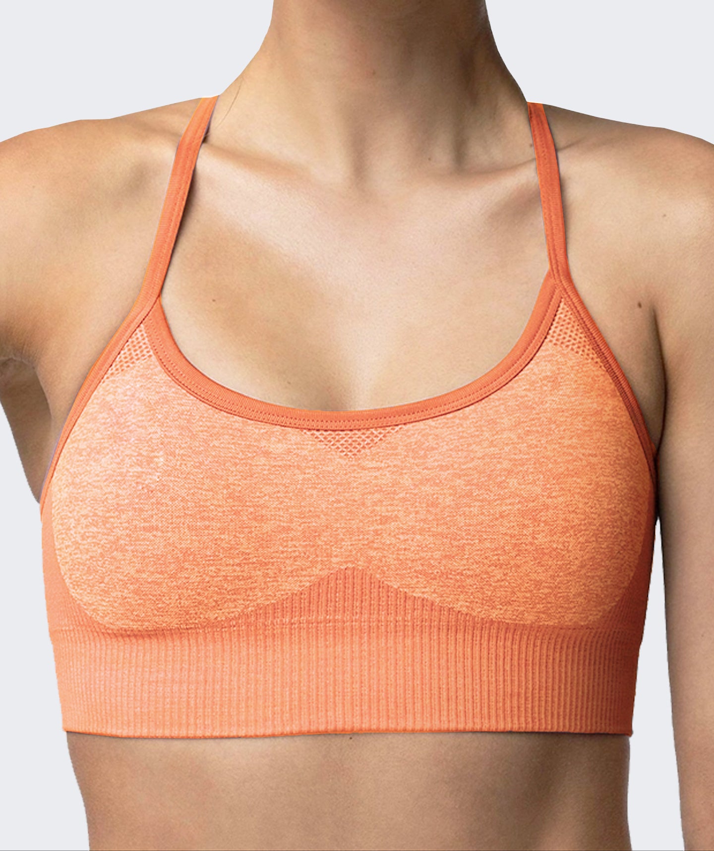 Flair Fitness Set with Cross Back Design Sports Bra and Adjustable Straps in Orange