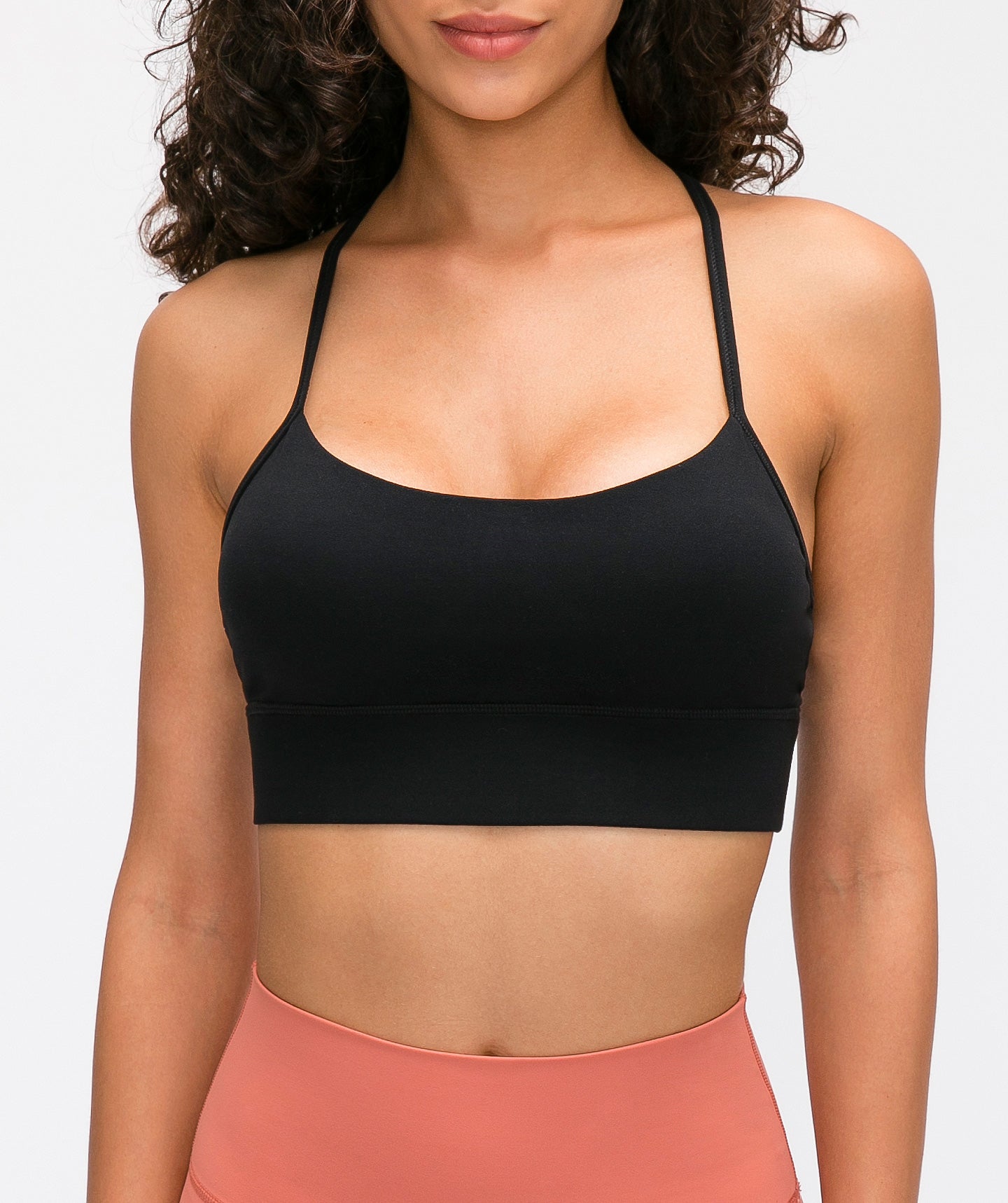 Indy Bralette with Racer Back in Coal Black